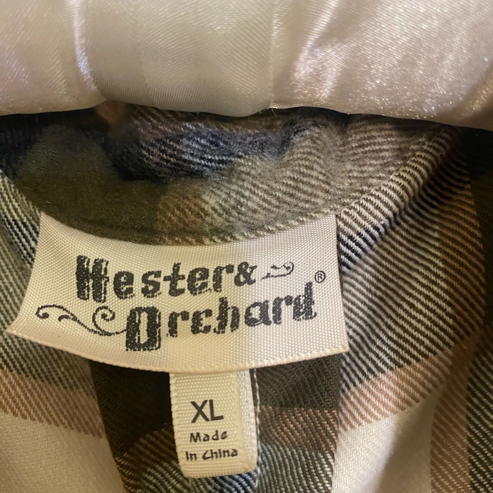 Hester & Orchard Women's Button-up Olive Plaid Shirt/Jacket - Size XL - Picture 7 of 8